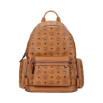 MCM Stark Messingist Metalldekoratsiooniga Kaetud L&otilde;uendist Ja Nahast Seljakott Naiste seljakott Kanjak-Brandy MMKFSVE05CO001 Basic Set (Bag+Dust Bag)
