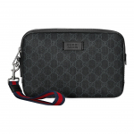 Gucci Vintage Logo Nahast Triip Web L&otilde;uend Ja Nahk Pesukott Sidur V&auml;ikesed Meeste kotid Hall Must 495562-K5RLN-1095 Regular Edition,Basic Set (Bag+Dust Bag)