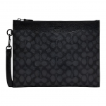 Coach Hitch 30 Klassikaline Monogramm T&otilde;mblukuga Sulgemine L&otilde;uend ja Nahk Dokumendi Sidur Randmepael Meeste Sidur Must CE483-CHR Basic Set (Bag+Dust Bag)