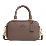 Coach Satchel 19 T&auml;hekujuline Logo T&otilde;mblukuga Sulgemine Sile Nahk Bowlingukott &Otilde;lakott Risti keha K&auml;sikott V&auml;ikesed Unisex K&auml;ekotid Dark-Stone CT776-IMV2R Basic Set (Bag+Dust Bag)