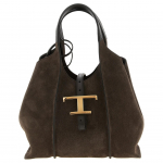 Tods T Timeless Br&auml;ndi Logo Kuldne Riistvara Vasikanahast Totes Kott Ostukott K&auml;ekott Mini Naiste tote Pruun XBWTSBA9100P3AS808 Basic Set (Bag+Dust Bag)