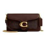 Coach Tabby 19 Logoga Kunstnahast ja Veisenahast Crossbody Kott V&auml;ike Naiste crossbody kott Vahtrapruun CCD26-B4MPL Gift Box Sets (Basic Set+Black Box)