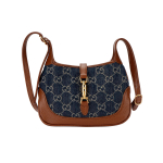 Gucci Jackie 1961 Kuldne Lukk Vananenud Lilleline T&auml;istr&uuml;kiga Eemaldatav Pikendus&otilde;larihm L&otilde;uendist &Otilde;mblused Nahk&auml;&auml;ris L&otilde;uendikott Basic+Dust Bag hall-sinine v&auml;rv