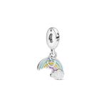 Pandora Vikerkaare Emailiga 925 H&otilde;bedast Ripats Naiste ripats 797016ENMX-M Silver Multicolor