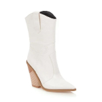 Mustad kollased valged p&otilde;lvp&uuml;ksid L&auml;&auml;nelikud kauboi saapad naistele Pikad talvesaapad Terava ninaga Kauboi kiilud Mootorratturisaapad 34