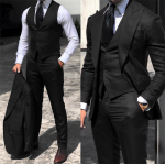 Pruun meeste &uuml;likond &auml;ri kontorijakk p&uuml;ksid vest kolmeosaline komplekt Slim Fit outfit pulma smoking meestele kohandatud kost&uuml;&uuml;mile 6XL