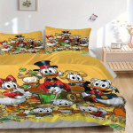 3 tk Pardi Lood Perekonna Voodipesu Komplekt 1 Pehme Tekikate + 2 Padjap&uuml;&uuml;ri, Masinpestav Sobib K&otilde;ikideks Hooaegadeks S040 135x200cm
