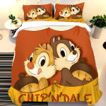 Chip & Dale Tekikott Voodipesukomplekt, Sobib Lastele ja T&auml;iskasvanutele, Tekikotid, Kuninganna Suurus 140x200cm
