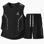 Meeste suuruses kiiresti kuivav tanktop ja l&uuml;hikeste p&uuml;kste komplekt, hingav sportlik suvekomplekt (5XL-12XL) 12XL(160kg-170kg) khaki