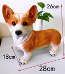 Corgi koera kujukesed Moodne kaunistus &Otilde;nnelik vaik k&auml;sit&ouml;&ouml; Corgi seisab Pol&uuml;vaik Kodu ja aia kaunistus kuju skulptuur 28cmX18cmX26cm