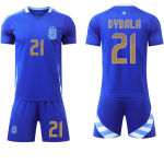 Argentina v&otilde;&otilde;rsil nr. 10 Euroopa Karikas Jalgpalli &Uuml;likonna Komplekt 21 Dibala S&auml;rk Rahvuslik #26 blue