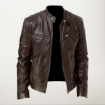 FiveFive Fashion Meeste pikkade varrukatega jakk Mantel Stand Collar Club Bomber jope Vintage Cool Mootorratta nahktagi S