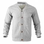 Vabaaja V-kaelusega pikkade varrukatega kootud kardigan meestele, vintage žakaarmustriga, &uuml;hev&auml;rviline, slim-fit kampsun-mantel, s&uuml;gismoe n&ouml;&ouml;bitav kootud mantel S