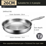 26/28/30/32cm Titaanist Praepann Mittekleepuv Katmata Praepann Steigi Paksustatud Kaane ja K&auml;epidemega K&ouml;&ouml;gitarbed Gaasi- ja Induktsioonpliidile
