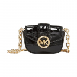 MICHAEL KORS Carmen T&ouml;&ouml;le Reisimine Kett L&auml;ikiv Kunstnahast K&otilde;rvaklappide Kott Crossbody kott Eriti V&auml;ike Naiste Must must