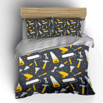 T&ouml;&ouml;riistakomplekt DIY projektideks, mitu suurust, laste- ja t&auml;iskasvanute magamistuba, peen 3-osaline voodipesukomplekt, kingitus EU Twin 135X200cm&set black