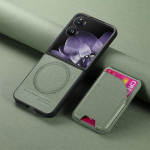 Xiaomi Mix Flip luksuslik &uuml;mbris magnetilise kaardihoidjaga, eemaldatav 2-&uuml;hes nahast kokkupandav Funda Xiaomi Mix Flip &uuml;mbris Mi telefoni jaoks MixFlip For Xiaomi Mix Flip roheline