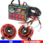 56 Muusikaline Elektrooniline Sarve Kontroller 2 tk Autosarvega Valju Heliga Sarv 56 Tooniline Sarve Kontroller Mootorpaadile Veoautole 12V Kohandatav horn and controller
