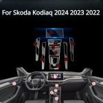 Skoda Kodiaq 2024 jaoks  Siseaksessuaarid kile l&auml;bipaistev TPU k&auml;igukasti paneel keskkonsool kriimustuskindel &uuml;mberkujundamine B gray