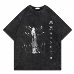 Vinland Saga Anime Vintage Pesitud T-s&auml;rk Graafilise Prindiga Hip Hop T&auml;navar&otilde;ivad L&otilde;tv Y2k Suvine L&uuml;hikeste Varrukatega Harajuku 100% Puuvillane Topp S mitmev&auml;rviline