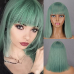 S&uuml;nteetiline l&uuml;hike Bob sirge parukas tukkidega Ombre Pruunid mustast kiust parukad naistele igap&auml;evaseks kandmiseks Cosplay (as the picture,25 CM)