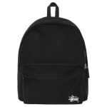 Stussy logo tikitud puuvillane seljakott Unisex seljakotid Must 134252-BLACK Black