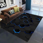 3D geomeetriline vaip Neoonvalgustid Vaibad Kuusnurksed vaibad koju M&auml;ngutoa sisustus Elutuba Magamistoa Teismeliste E-Sport Vaibamatt 80cmX120cm