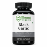 Bhumi Orgaaniline K&uuml;llastunud Must K&uuml;&uuml;slauk Kapslid, 60 Taimetoidukapslit, 500mg