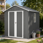 185x182x191 cm Metallist varjualus viilkatuse, akna ja ventilatsiooniavadega, Veekindel ja lumekoormust taluv - sh. Lukk, Kindad, T&uuml;&uuml;blid 184.8 x 182 x 191.1 cm hall