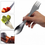 1 tk 3 in 1 titaanist kahvel lusikas Spork s&ouml;&ouml;giriistad kombineeritud k&ouml;&ouml;k v&auml;lipiknik
