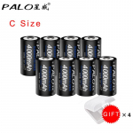 PALO aku 8 tk 1,2 V taaslaetav aku C suurus 4000 mAh NI-MH akud Laetav C aku must