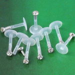 10 tk 16G huule-/labreti-/k&otilde;rvakinnitusr&otilde;nga naastud peida augustamine, bio painduv l&auml;bipaistev