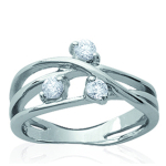 Bague Argent 'C&acirc;lin' blanc argent&eacute; - 9 mm 52 valge