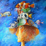 Teemant Veealune Maailm Teemantmaal Koomik kalatikandid Ristpistes Rhinestone kodukaunistus 30x30CM