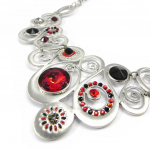 NOA [I2194] - Disainer kaelakee 'Sissi' h&otilde;bepunane punane