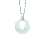 Les Tr&eacute;sors De Lily [K9351] - Collier acier 'Sissi' blanc argent&eacute; (c&eacute;ramique) - 23 mm valge