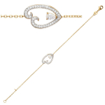 Les Tr&eacute;sors De Lily [L3846] - Bracelet Plaqu&eacute; or 'Love' blanc dor&eacute; - 20x12 mm kuld