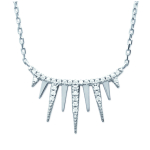 Les Tr&eacute;sors De Lily [N6232] - h&otilde;bedane kaelakee  Sissi  valge (roodiumiga kaetud) - 22x13 mm h&otilde;be