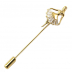 Les Tr&eacute;sors De Lily [P6604] - Kuldvalge disainerpross  Ballerina  - 60 mm - 18x15 mm valge