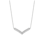 Les Tr&eacute;sors De Lily [Q4634] - h&otilde;bedane kaelakee 'Sissi' h&otilde;bevalge (roodiumiga kaetud) - 23x10 mm valge