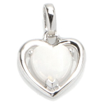 Les Tr&eacute;sors De Lily [R0829] - K&auml;sit&ouml;&ouml;na valmistatud h&otilde;bedast ripats  Goddess Opal  h&otilde;bevalge (roodiumiga kaetud) - 10x10 mm valge