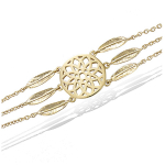 Les Tr&eacute;sors De Lily [R1541] - Bracelet Plaqu&eacute; Or 'Boho' dor&eacute; (dreamcatcher) - 35x15 mm kuld