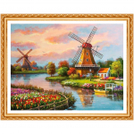 Teemanttikandid Tuuleveski Maja Teemantmaastik DIY T&auml;ielik &uuml;mmargune puurkaunistus Kodu 20X30CM