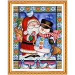 Teemant-j&otilde;uluvana maalimine j&otilde;ulud DIY t&auml;isring puur Multikas Lumememm Rhinestone'i pilt 20X30CM