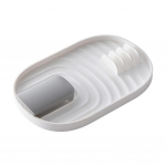 Kokkupandav lusikapoti kaanega riiul toiduvalmistamise hoiualuse hoidik K&ouml;&ouml;gis korraldaja valge