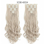 22'' s&uuml;nteetilised Long Body Wave juuksepikendused 7 tk/komplekt 16 Clips In Juuksepikendused Klambrid k&otilde;rge temperatuuriga kiust