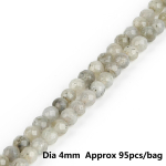 Looduslikud hallid lihvitud kivihelmed ehete valmistamiseks lahtised kivist helmed DIY k&auml;ev&otilde;ru kaelakee hulgim&uuml;&uuml;k 4mm 95pcs
