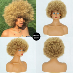 LISI HAIR Must Aafrika s&uuml;nteetiline kuldne ilma liimita Cosplay parukas Must l&uuml;hikeste juustega mustade lokkis juustega parukas tukkidega