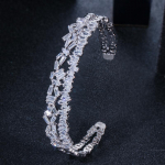 WWJ reguleeritava suurusega moebr&auml;ndi baguette kujuga kuubikujuline tsirkooniumoksiidist manseti k&auml;ev&otilde;ru naistele roosa kuldne v&auml;rv