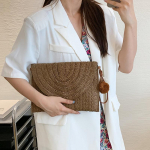 Yogodlns Vintage k&auml;sitsi valmistatud Crossbody kott &otilde;lgkotid Disainer Rannakott T&uuml;drukute kott V&auml;ike boheemlaste &otilde;lgkott 27cm*20cm beež